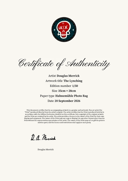 The Lynching — Certificate of Authenticity