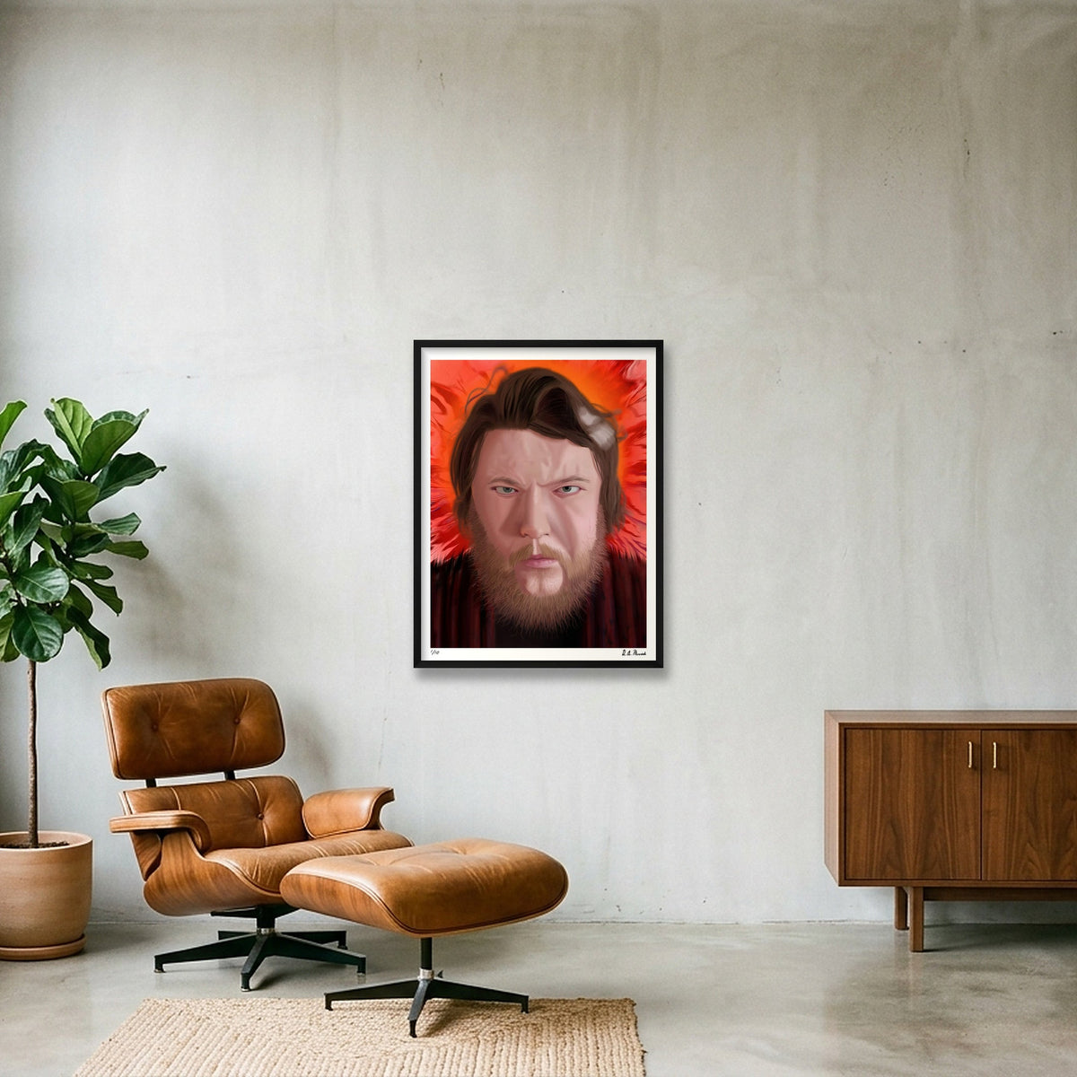 Artist Portrait — 60×80cm, 24×31" Black Frame