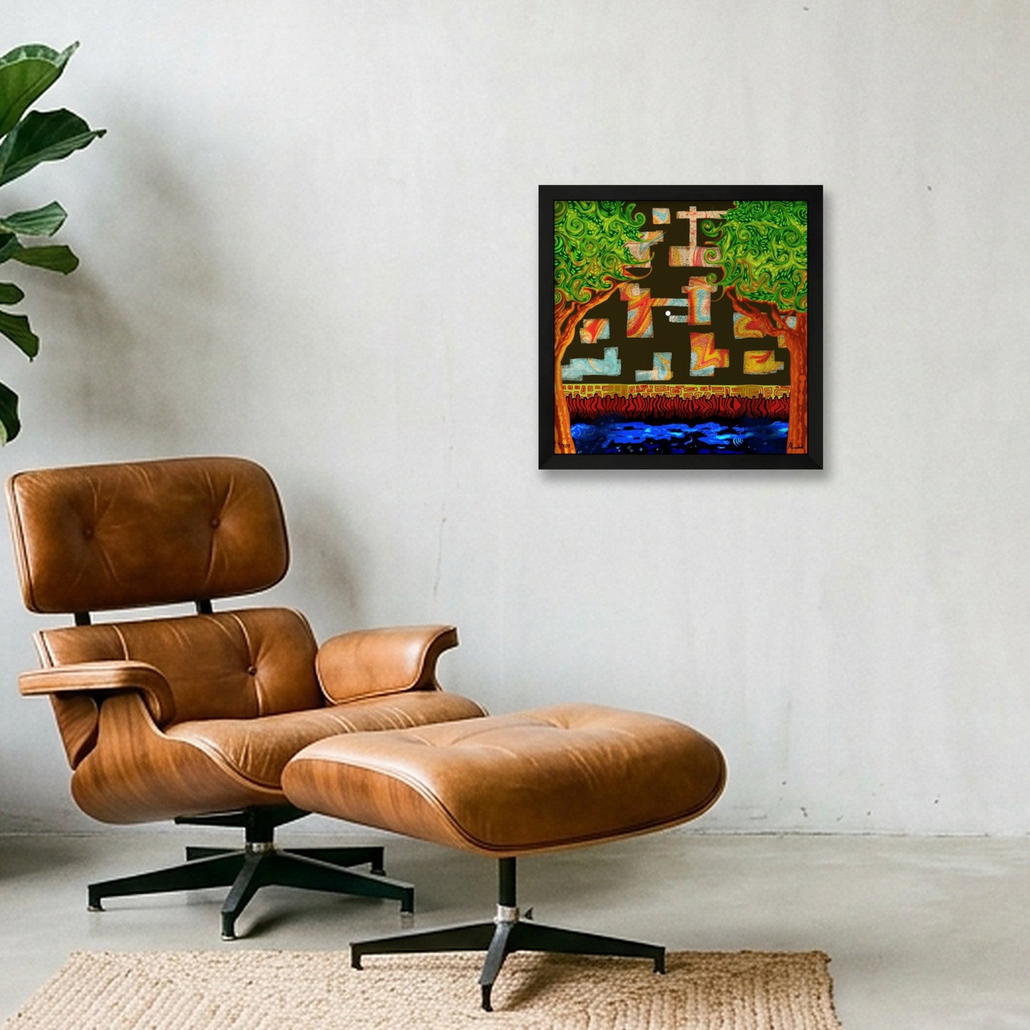 Meditation — 30×30cm, 12×12" Black Frame