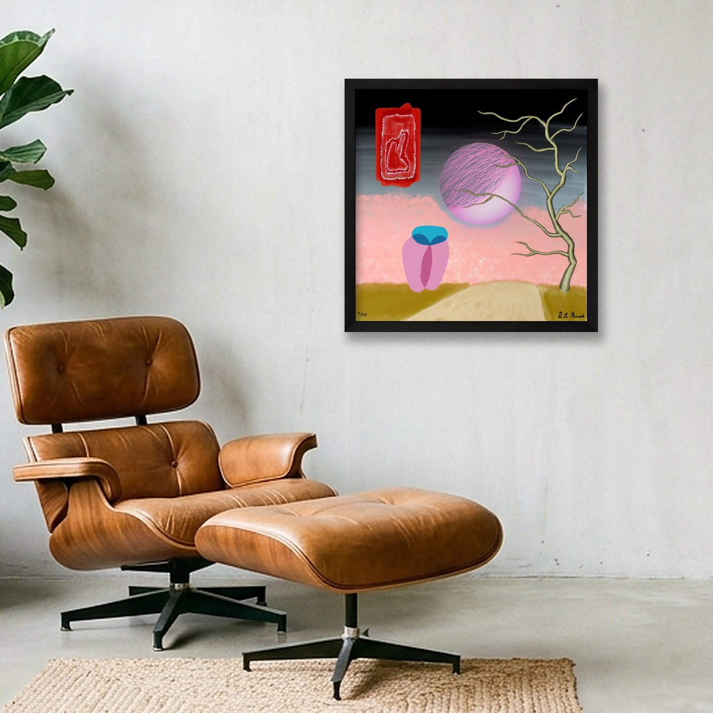 Lovers — 40×40cm, 16×16" Black Frame