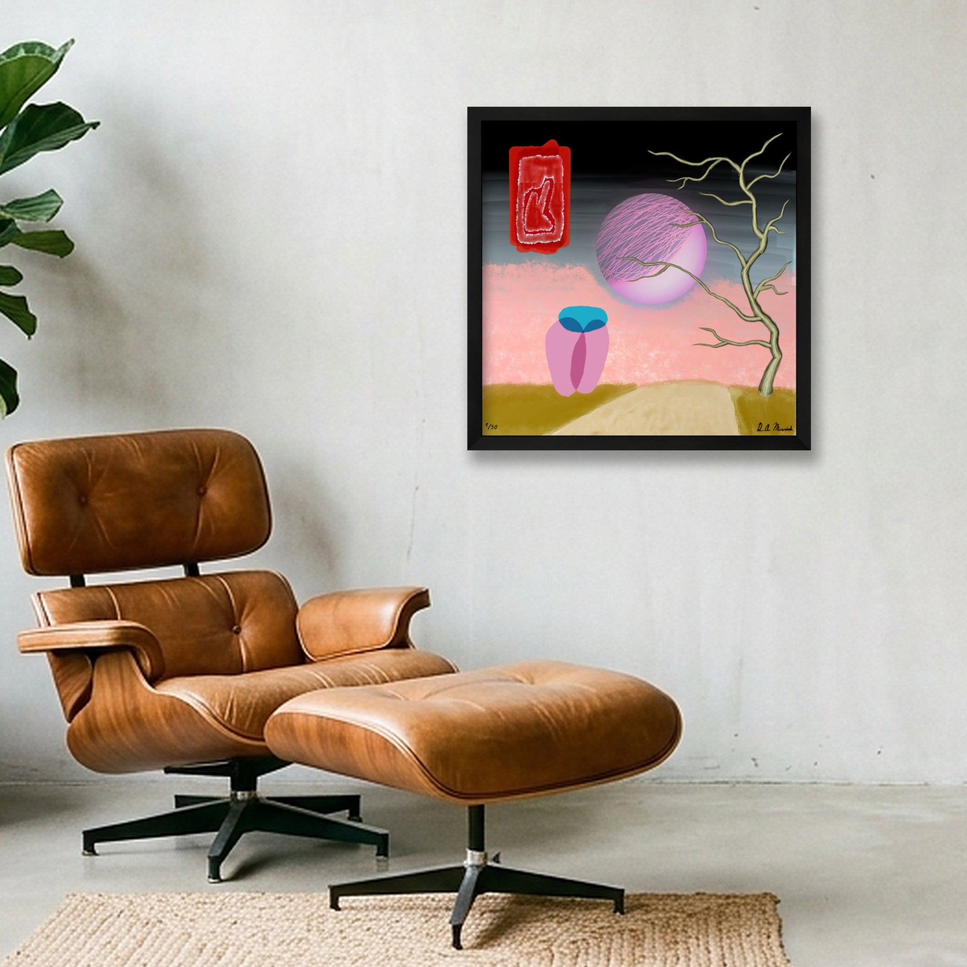 Lovers — 40×40cm, 16×16" Black Frame