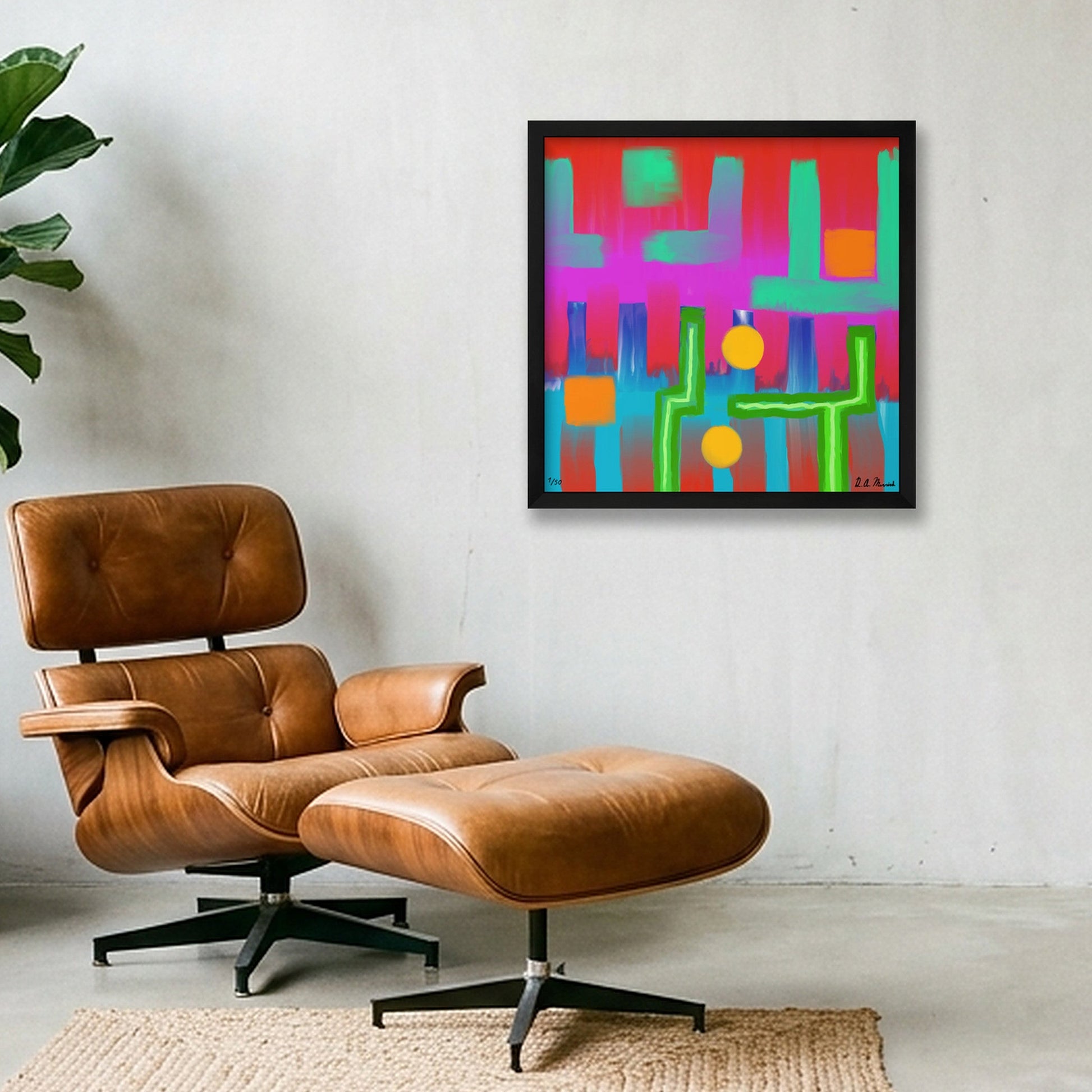 Cacti — 40×40cm, 16×16" Black Frame