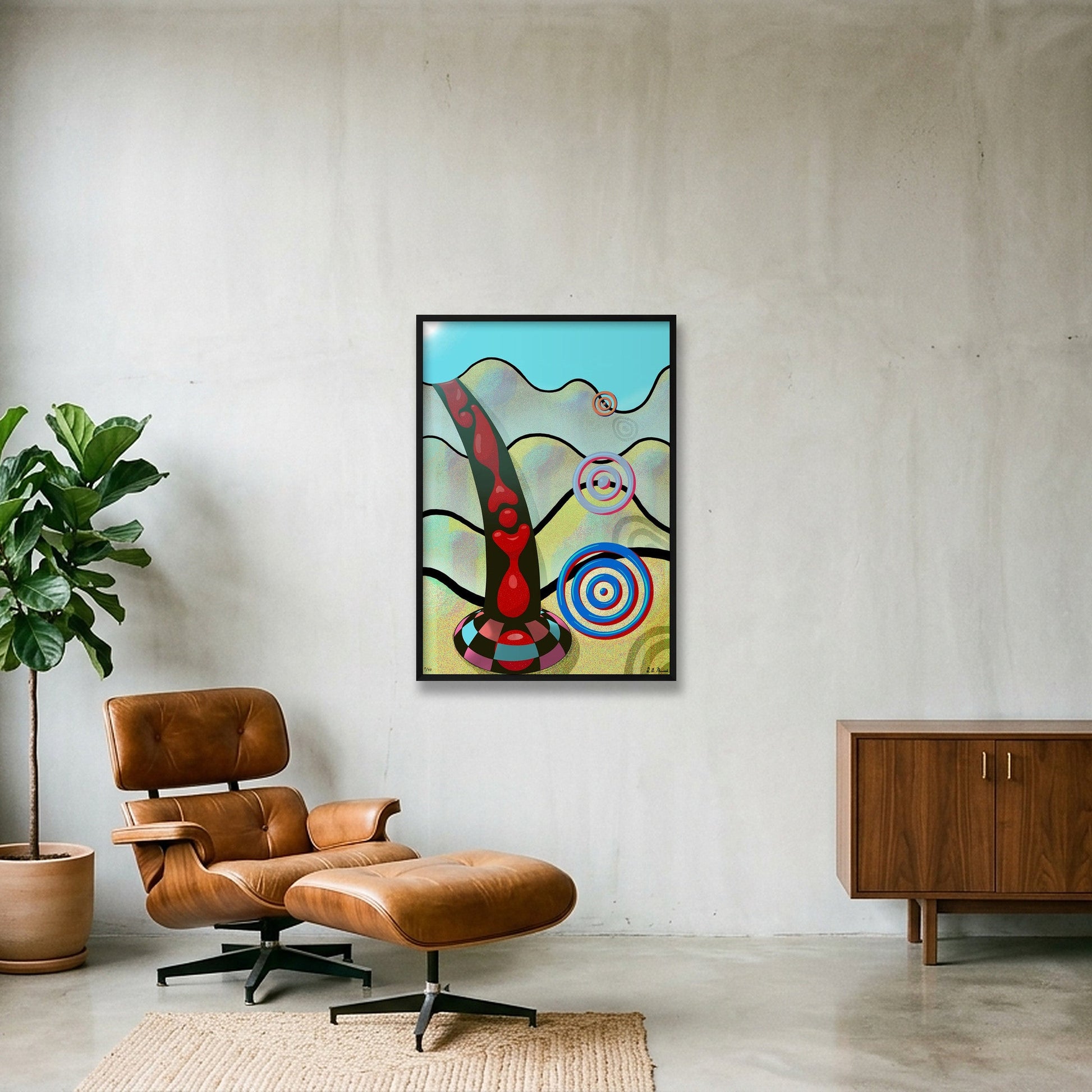Atomic Waveform — 70×100cm, 28×39" Black Frame