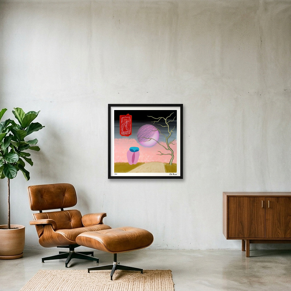 Lovers — 50×50cm, 20×20" Black Frame