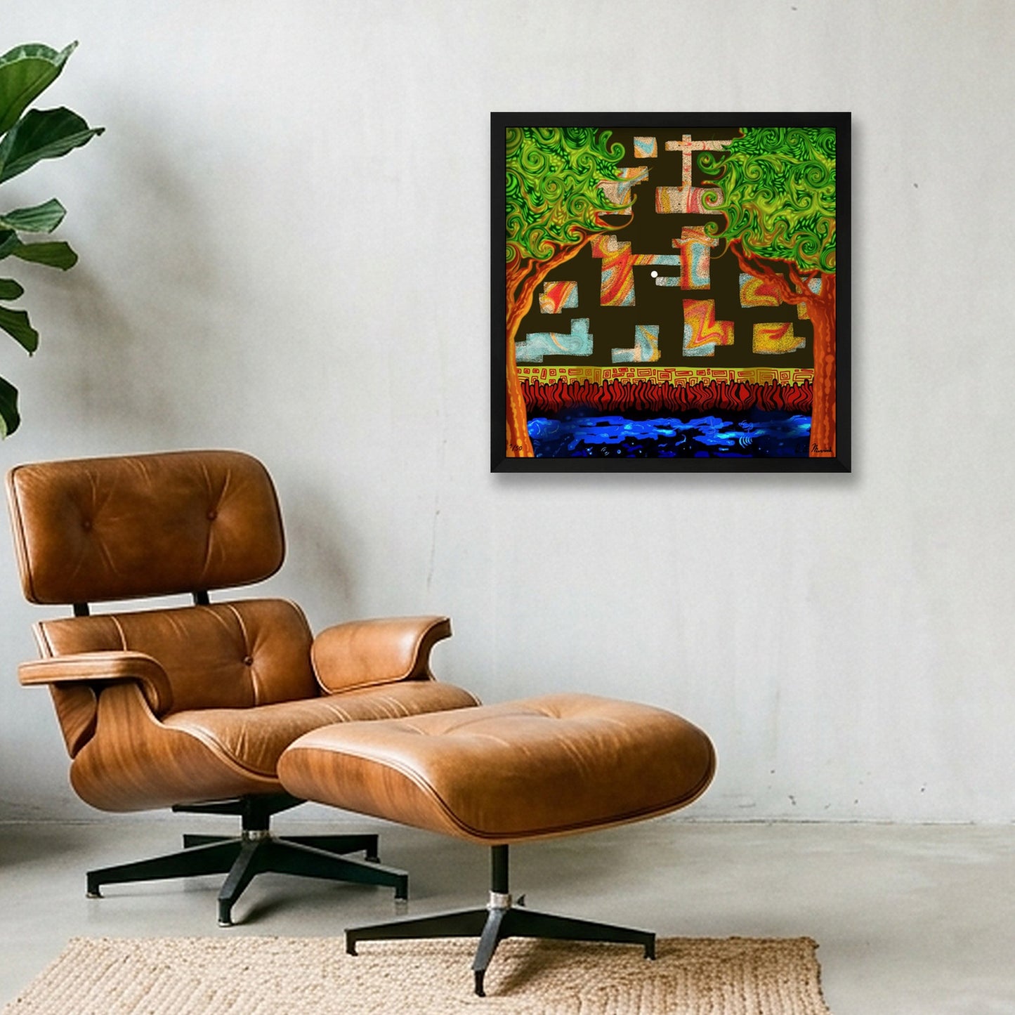 Meditation — 40×40cm, 16×16" Black Frame