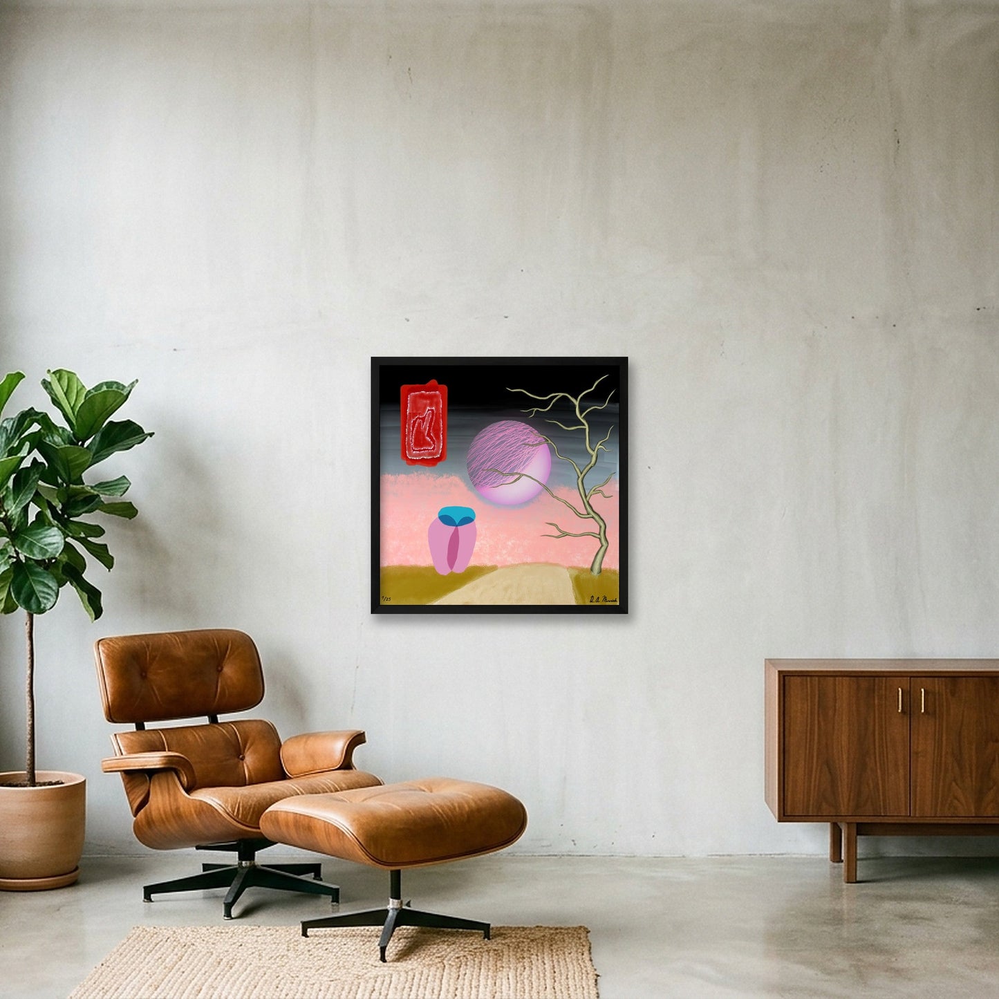 Lovers — 50×50cm, 20×20" Black Frame