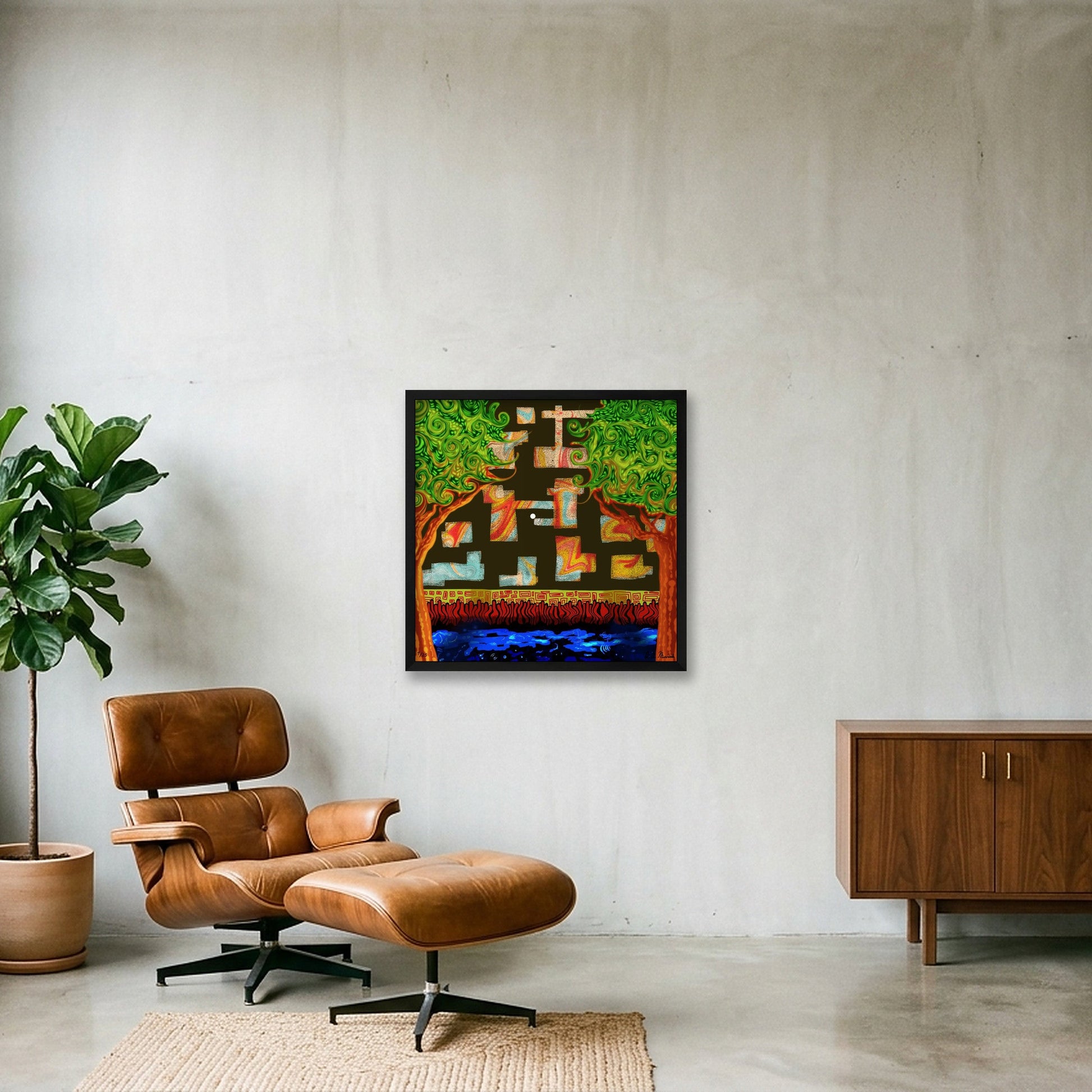 Meditation — 50×50cm, 20×20" Black Frame