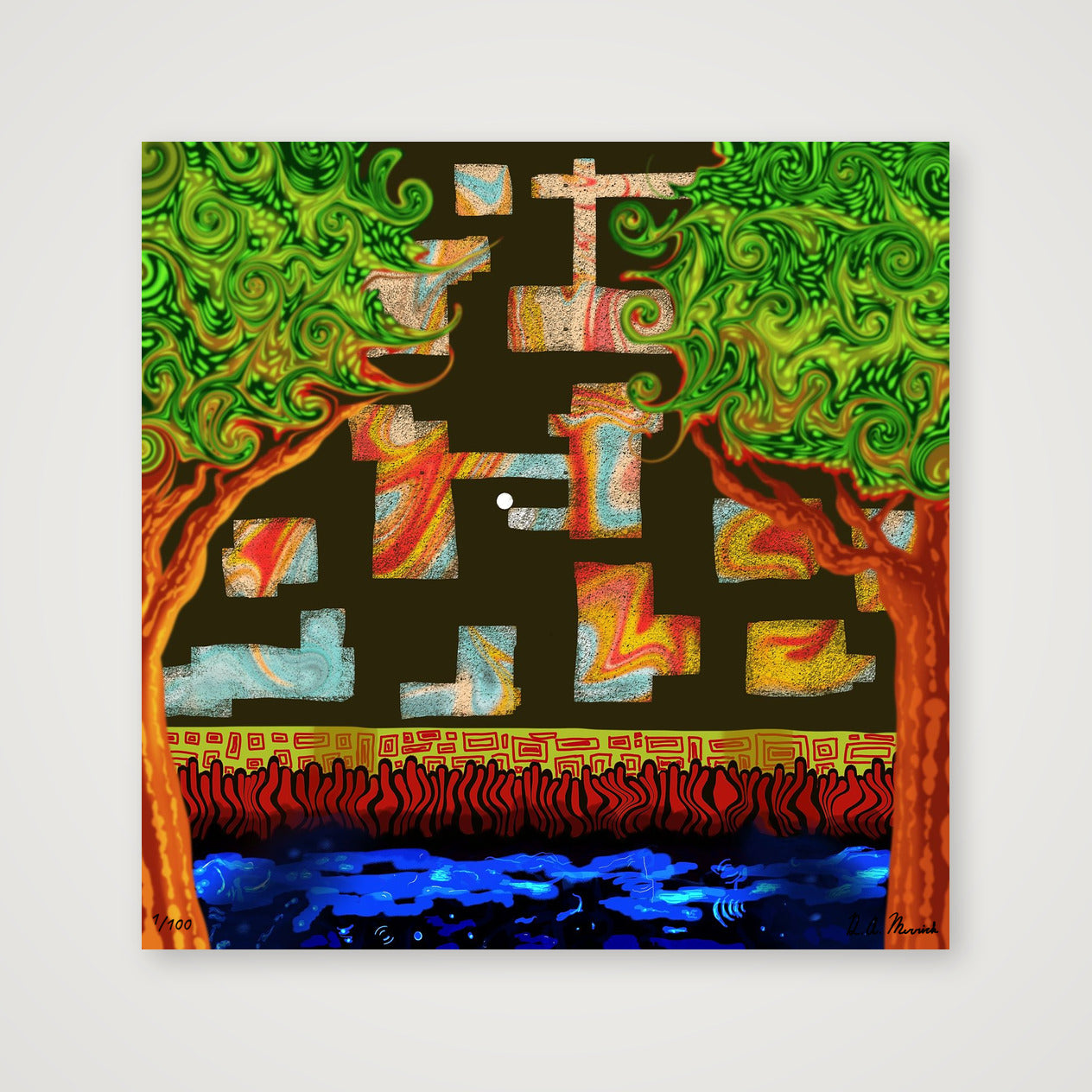 Meditation — 30×30cm, 12×12" Print only