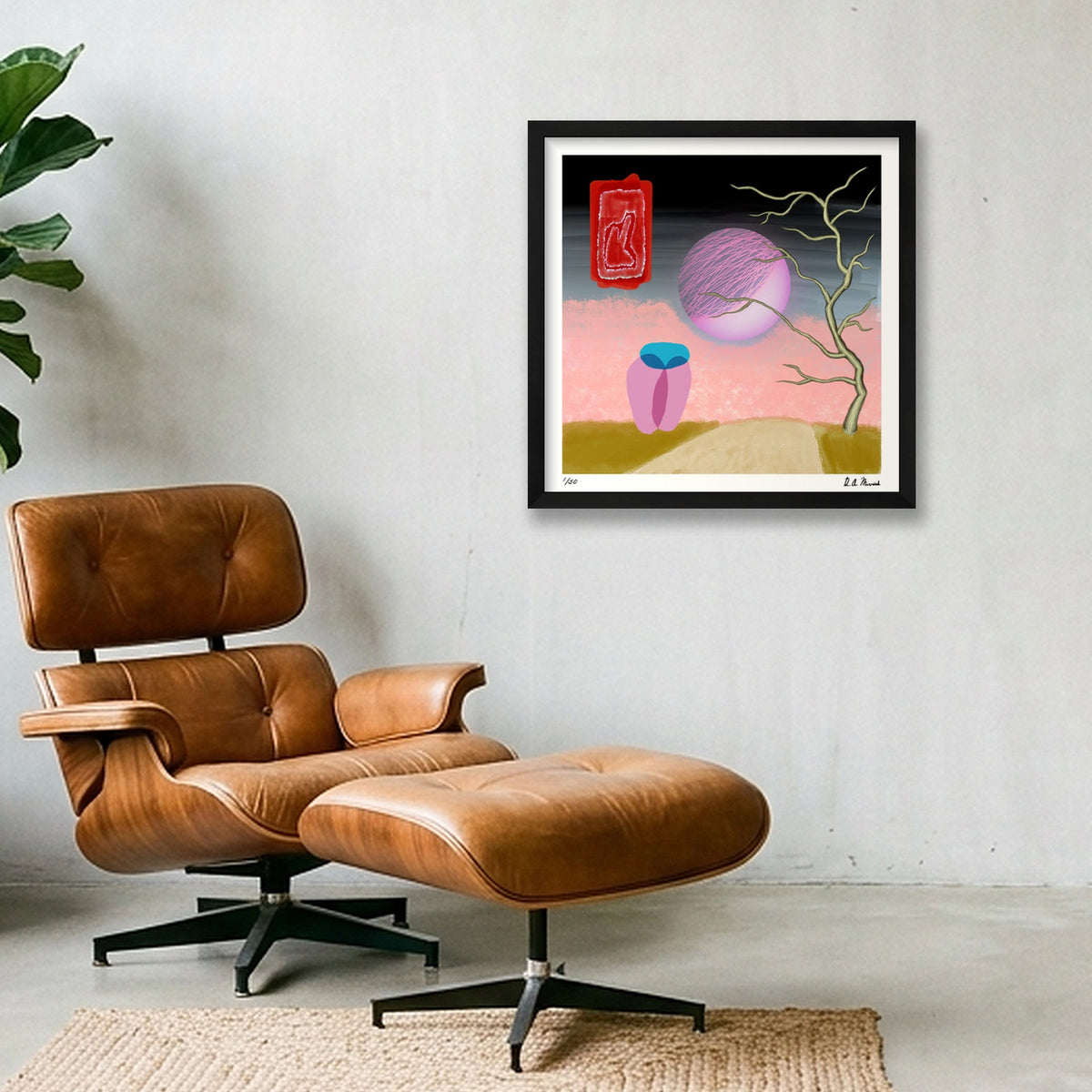 Lovers — 40×40cm, 16×16" Black Frame